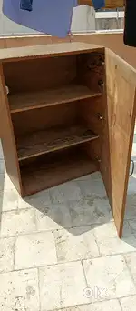 Heavy pure Wooden cupboard- 3 big shelves good condition rarely used