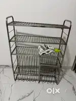 Stainless steel, metallic  utensils kitchen rack of 5 shelves