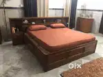 Teak made Double Bed with two side tables  made of Bastar Teak