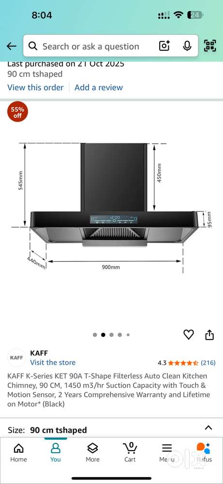 Kitchen Chimney (Unused)