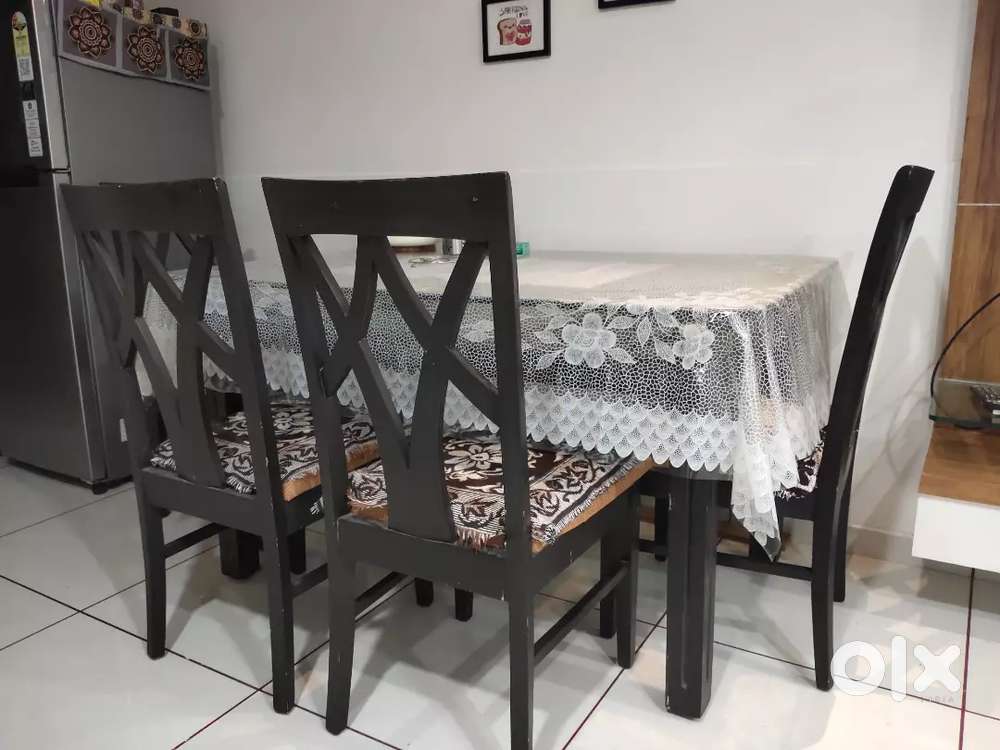 Wooden Dining table with 4 chairs