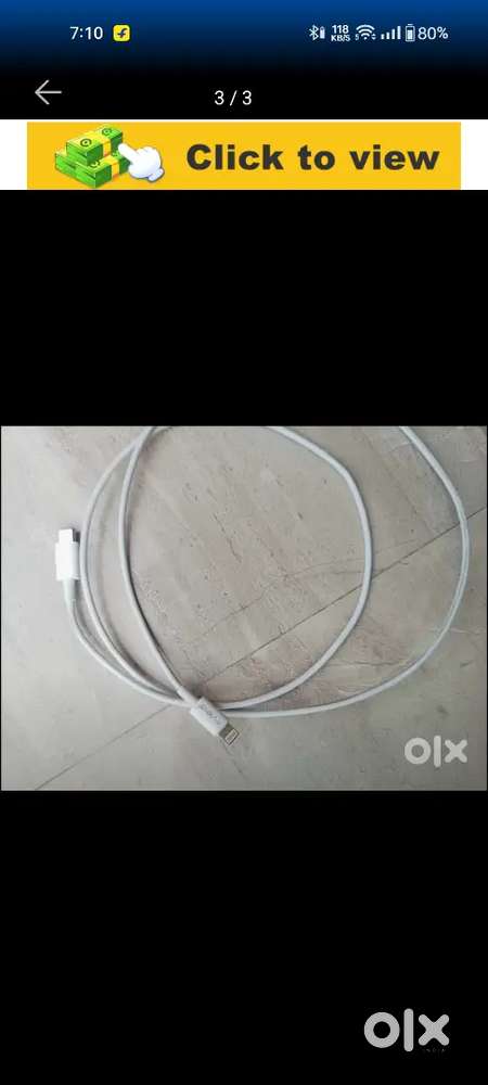Type c to litning cable.Iphone Litning Cable only 50 rupee me