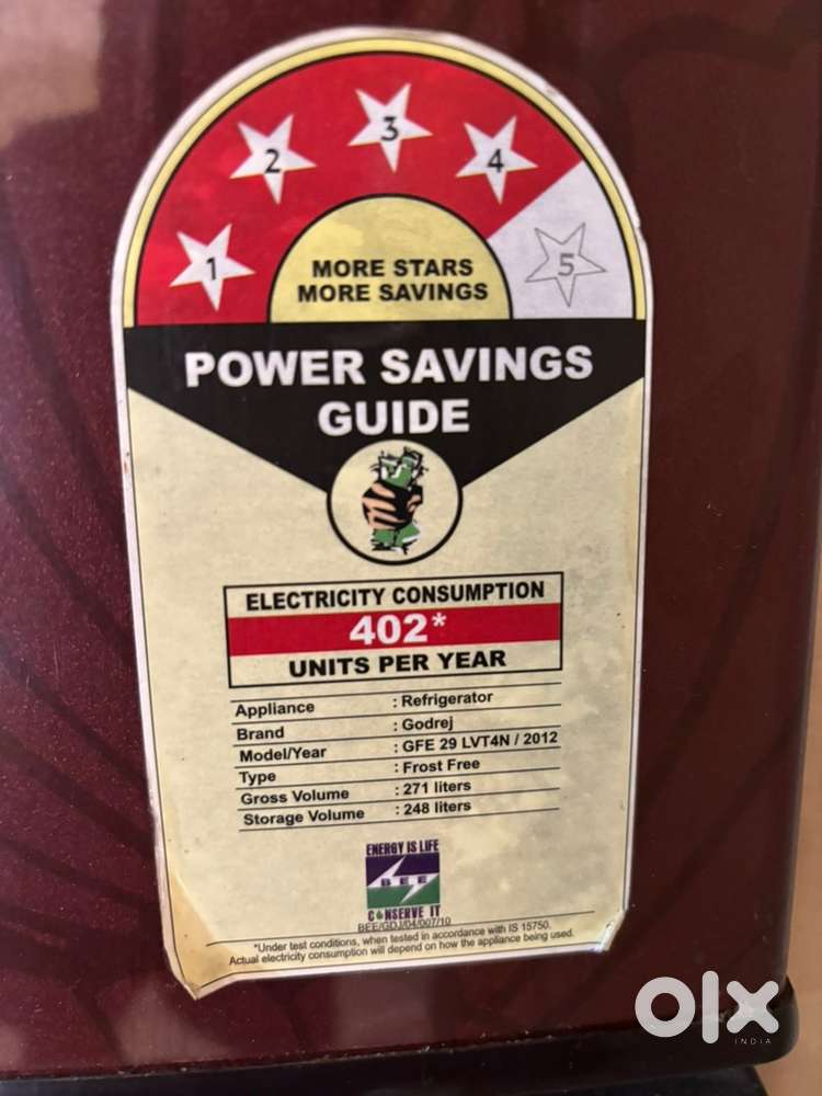 Double Door 4 star 271 L Godrej Fridge