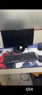 Working Computer With CPU, Monitor, Mouse, Keyboard