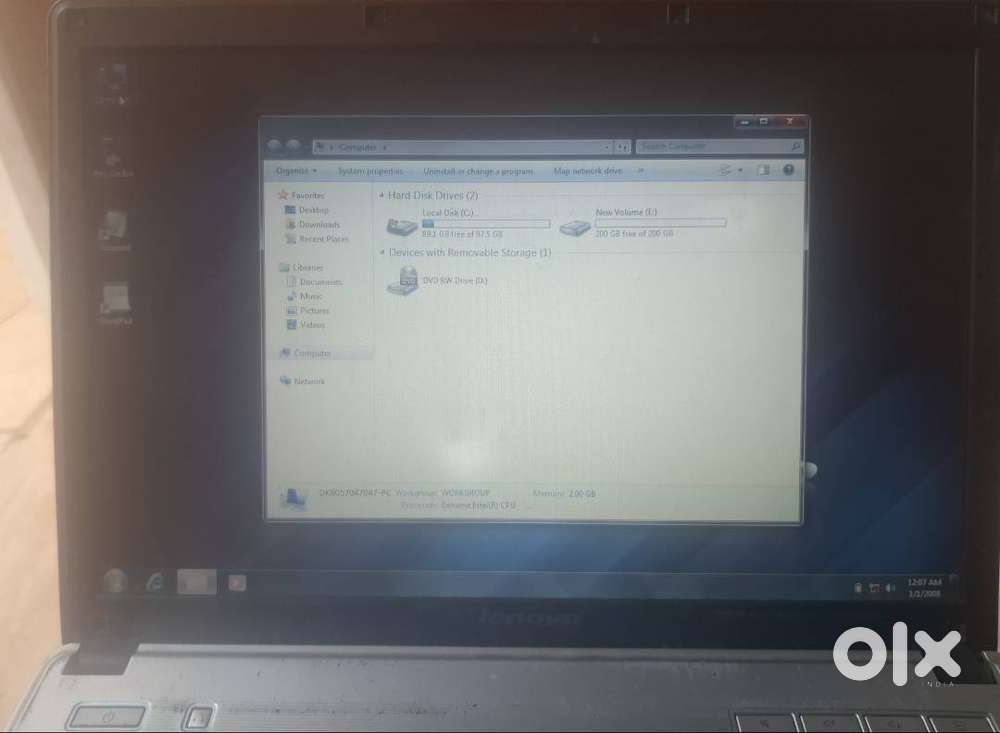 Lenovo laptop only windows cropt 2gb ram 300 gb hard disk