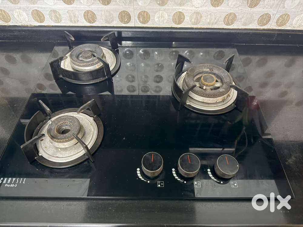 Carysil 3 burnerglass top gas stove for sale