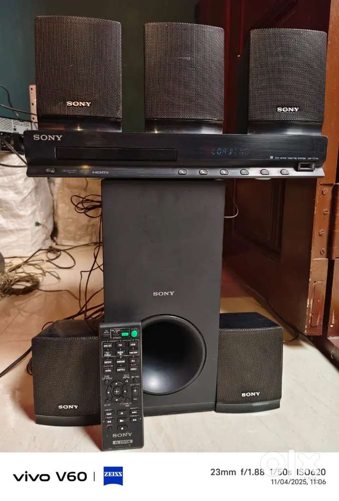 SONY 5.1 HOME THEATRE FM AUX USB DVD ALL WORKING CONDITION WITH REMOTE