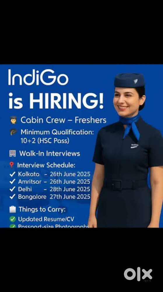 Indigo Airlines jobs /Vacancy for Airport Ground staf / Driver / Crew
