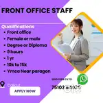 Hiring  FRONT OFFICE STAFF