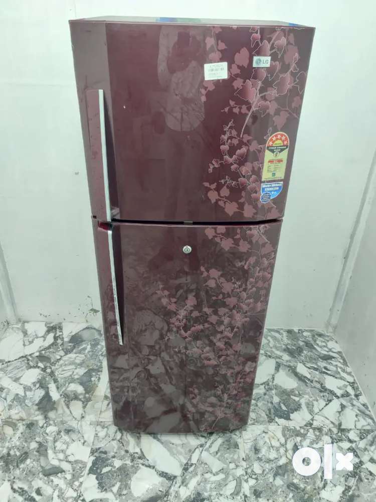 LG double door maroon flower design fridge