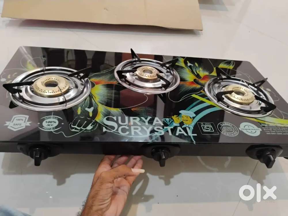 Lobtop 3b thoughtened glass gas stove glass manual hob 3 burner