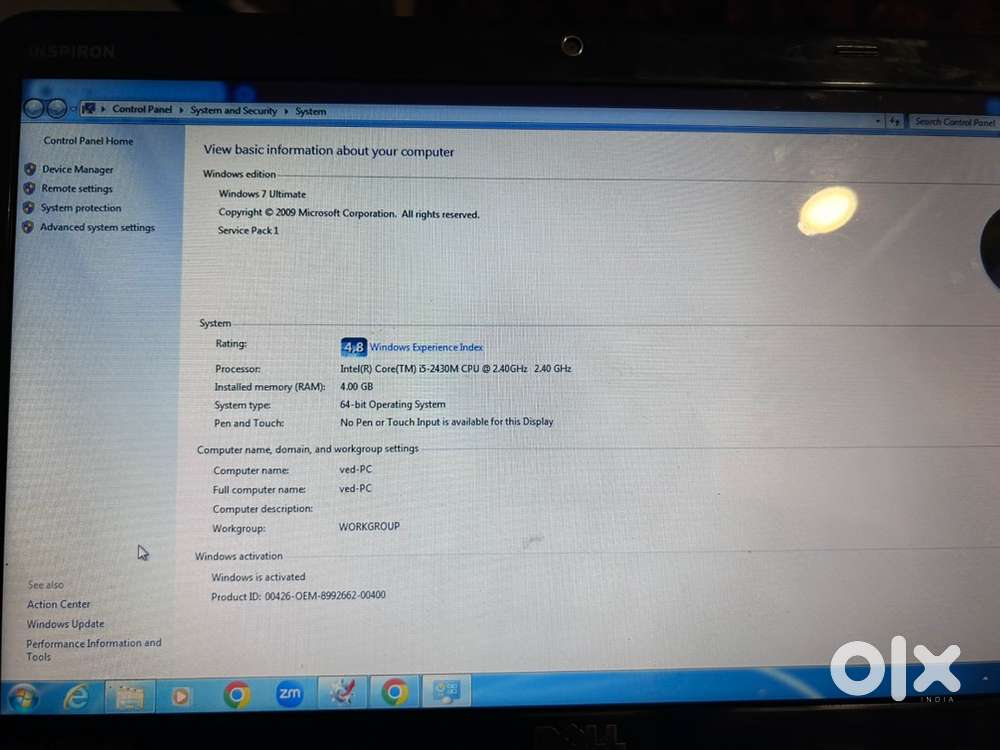Dell laptop N5110 i5 500 gb hdd