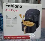 Digital Touch Control Air Fryer by Brand Fabiano 8liter (Sealed Pack)