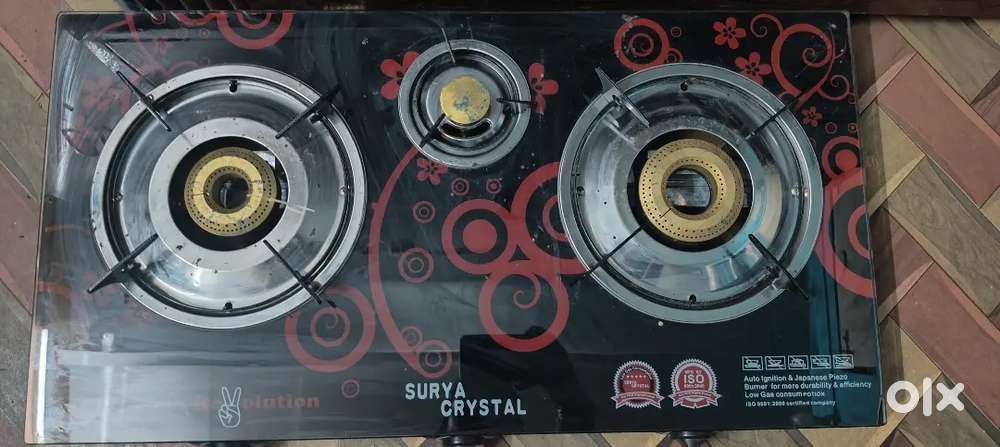 3 burnur gas stove automatic nob
