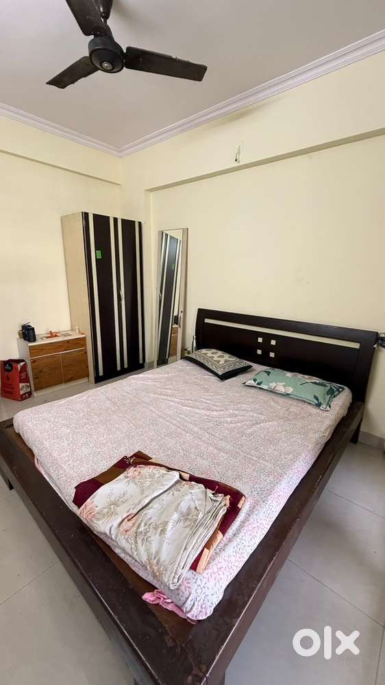 Queen size Bed with storage, Cupboard, Sidetable and shoe rack