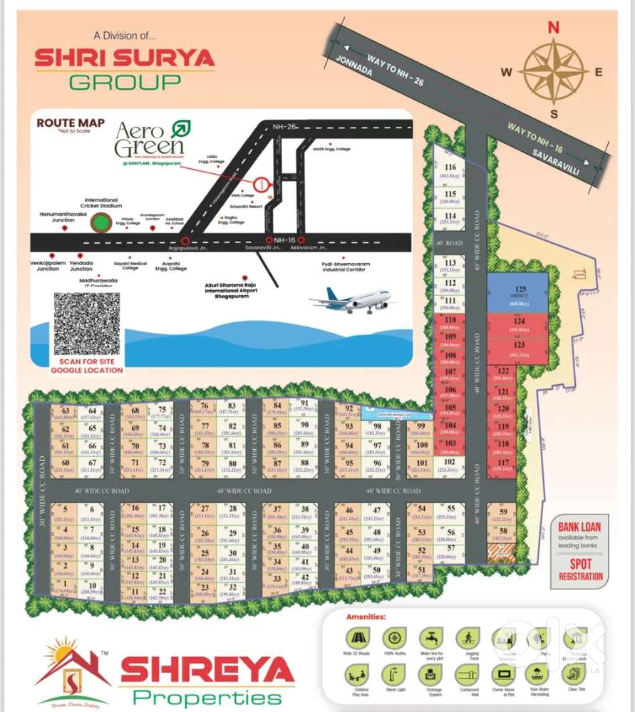VMRDA,sqyd 13,000/-(Vizianagaram), sqyd 16,000/- (Bhogapuram)