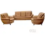 Luxurious Pre-Loved Faux Leather 3 Piece Sofa Set: Comfort & Elegance