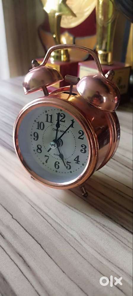 Classic Copper Twin-Bell Chen Ming Quartz Alarm Clock – Vintage Look