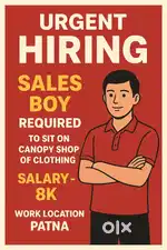 Sales boy for sitting in Offline canopy shops