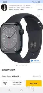 Apple
Apple Watch Series 8 GPS 41mm Midnight Aluminium Case with Midn