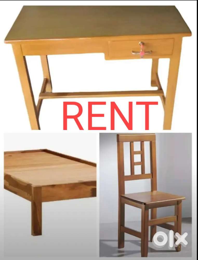 Table bed and chair Rent for bachelor and pg students