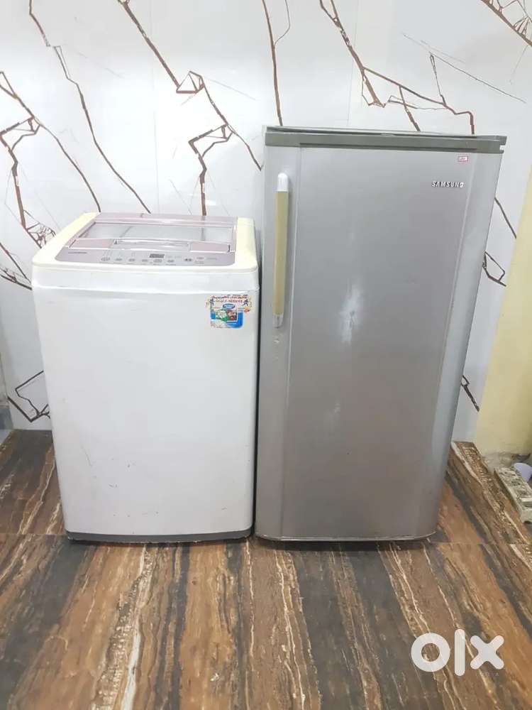 Samsung single door refrigerator and lg top load washing machine $