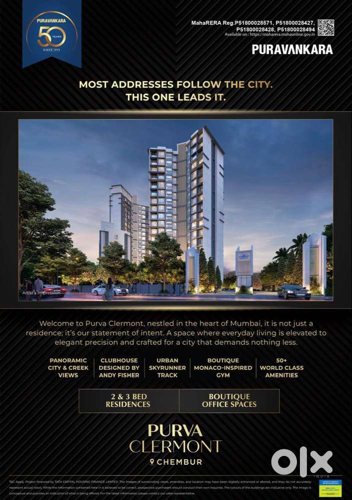 Purva Clermont Chembur - 3 BHK Flats Near Possession
