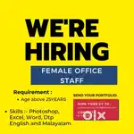 Office Job vacancy  for lady staff