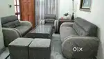 6 Seater Sofa Set with Centre Table & Stools (Excellent Condition)