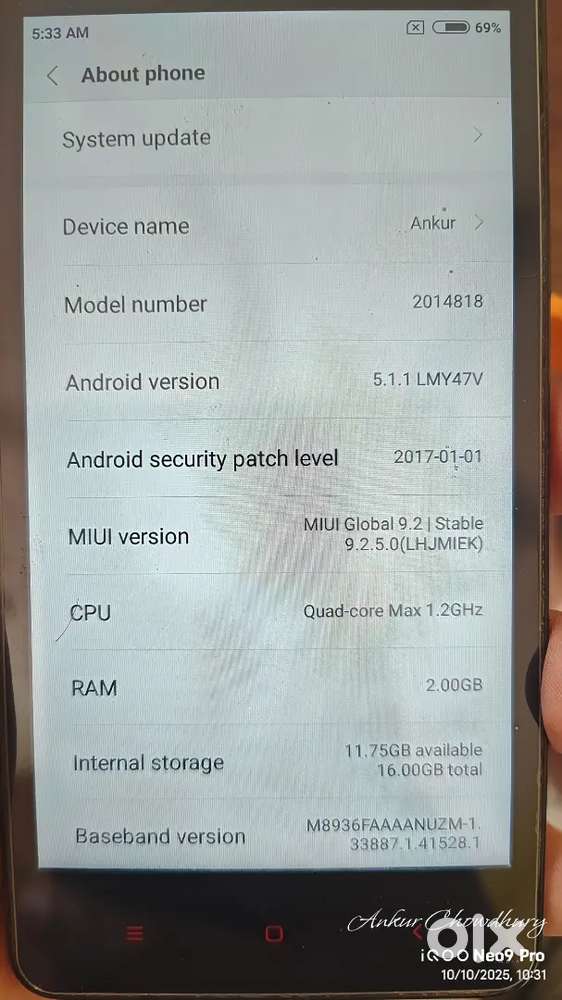 Redmi 2 Prime sell mint condition 4G 2gb/16gb not for regular used