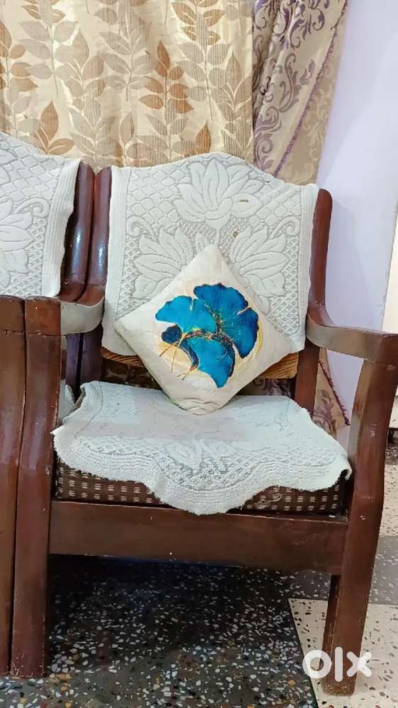 5 seater wooden sofa