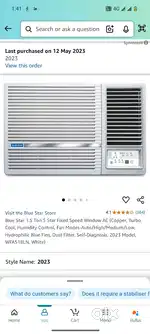 Very Good Condition-Window AC Bluestar 1.5 ton - 2 year old