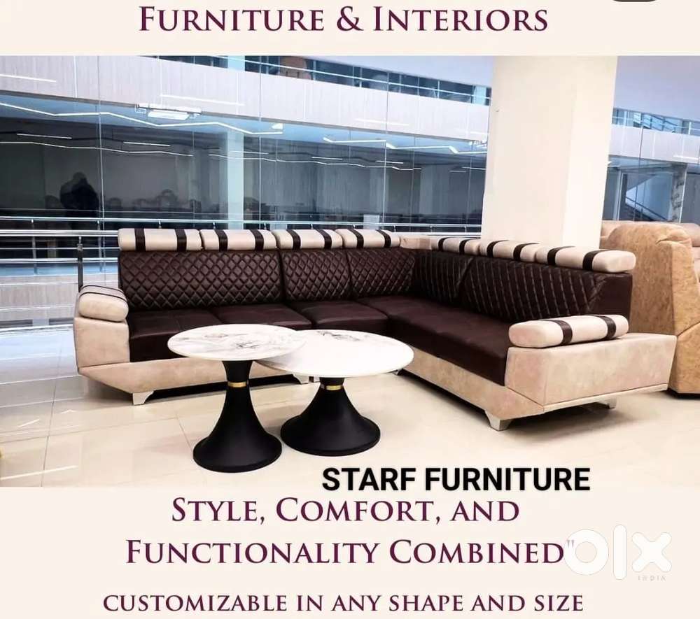L shape sofa set beautiful colour combination and comfortable headrest