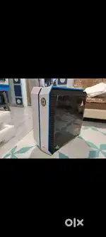 infernova z gaming white blue atx mid-tower case