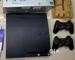 sony ps3 playstation 3 slim 25 games 2 remote all wires