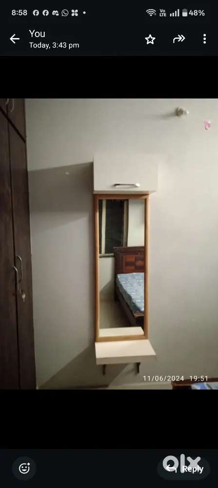 Fully furnished including AC Tv washing Machine Refrigerator bed &cot
