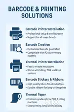 Tvs all model printer service Barcode creating online