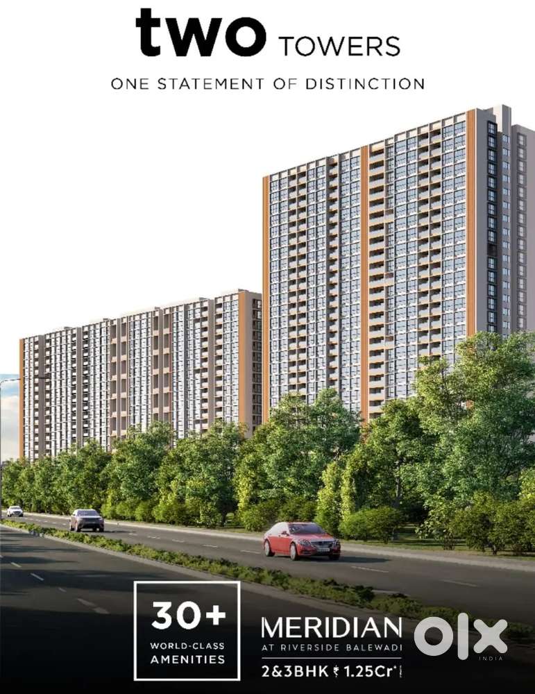 2 bhk@balewadi,river facing meredian 1.15 cr with all premium amenitis