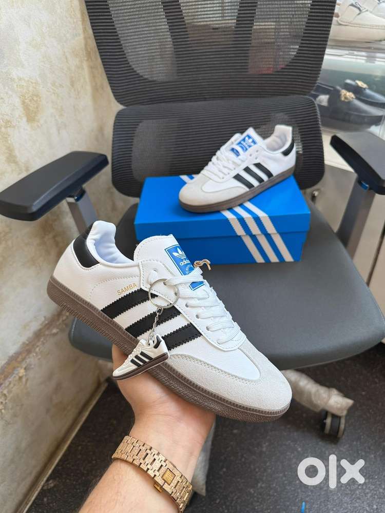 ADIDAS SAMBA WHITE BLACK 1st LEATHER MEN'S *