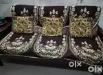 Metal bed, Rest chair, computer table, sagwood sofa ,new pillow,cover