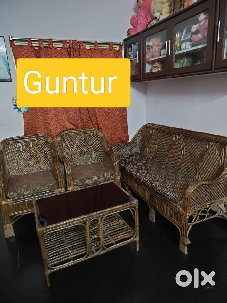 Cane sofa set good condition with teapoy.new