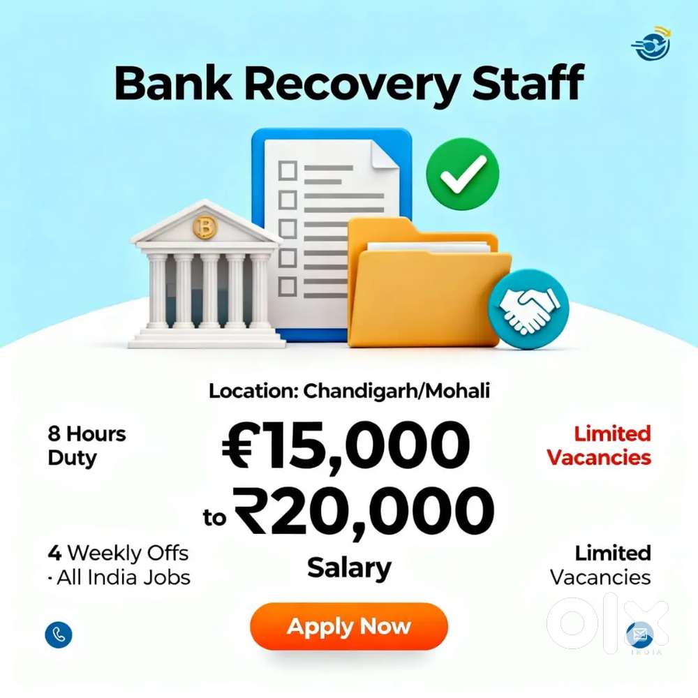 Bank Recovery Staff hiring,  8 Hours,  General shift