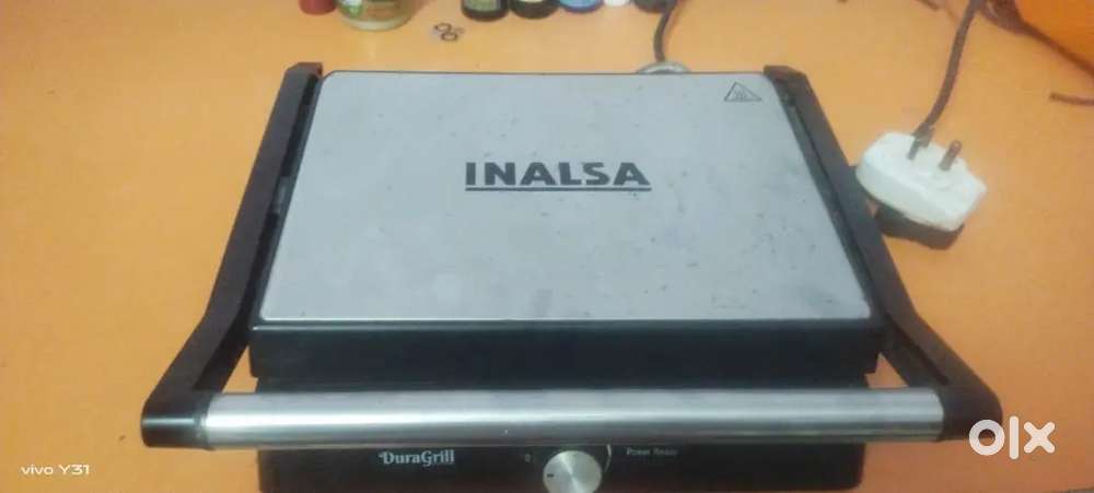 Griller and coffe maker and computer setup full