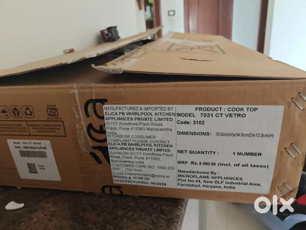 3 Burner Gas Stove(4000), Electric Kettel (700), Mixer Grinder (2000)