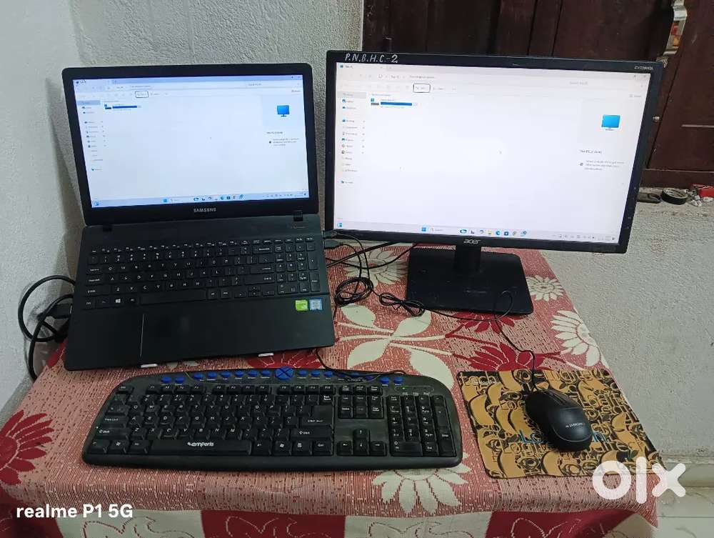 Sumsang laptop set with monitor with free keyboard and mouse