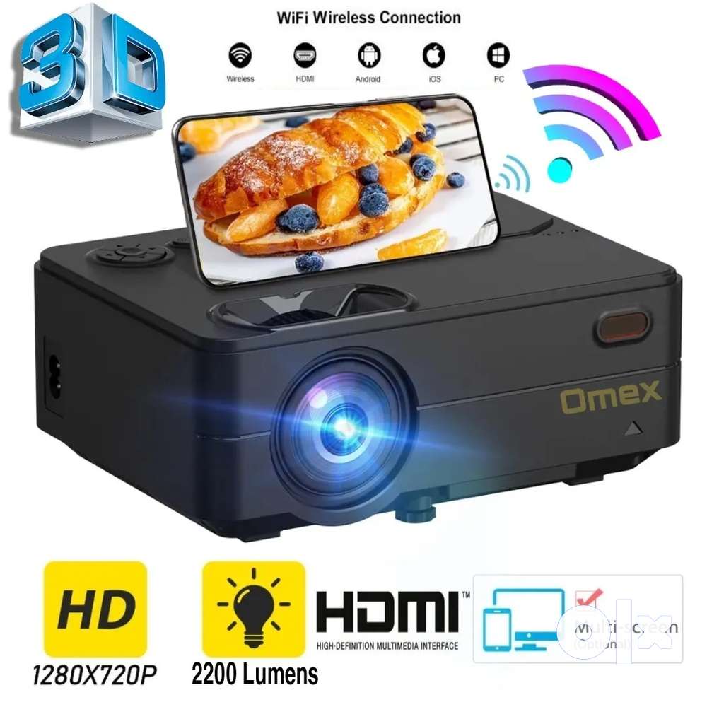 Omex M9 WI-FI Miracast 1280P HD Smart Home Theater LED Video Projector