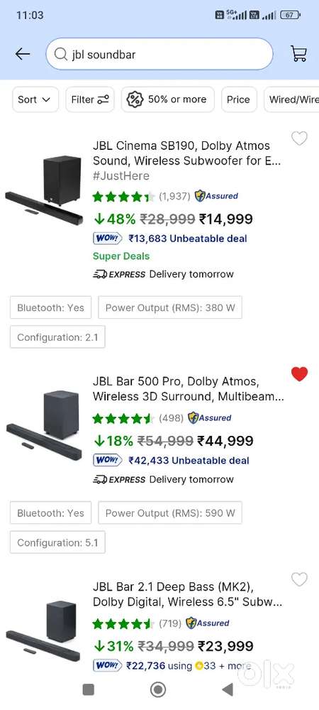 I want to sell my jbl 500 sound bar just for 30000