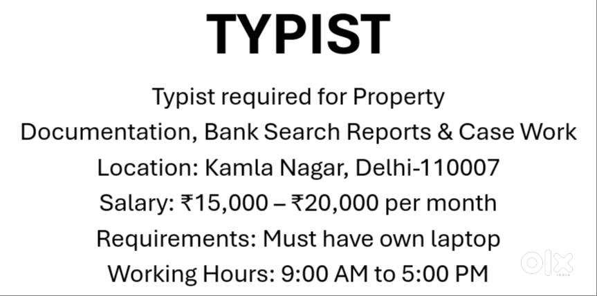 Typist in Advocate Office