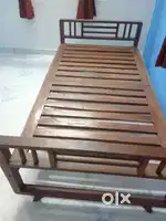 Teak wood glass top teapoy