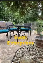 New iron frame glass top cafe table outdoor garden cafe furniture